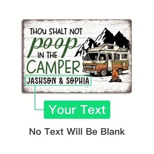 Custom Metal Tin Sign Welcome to Our Campsite Name1 & Name2 8x12 