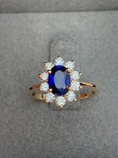 Lab Created Blue Sapphire 2.70Ct Oval Cut Engagement Ring 925 Sterling Silver