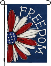 Patriotic Garden Flag 12X18 Double Sided Small Burlap 4Th