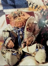 PATTERN Needle In A Haystack ~ Bedtime Storie #169 ~ 14” Pig In PJs NIP!