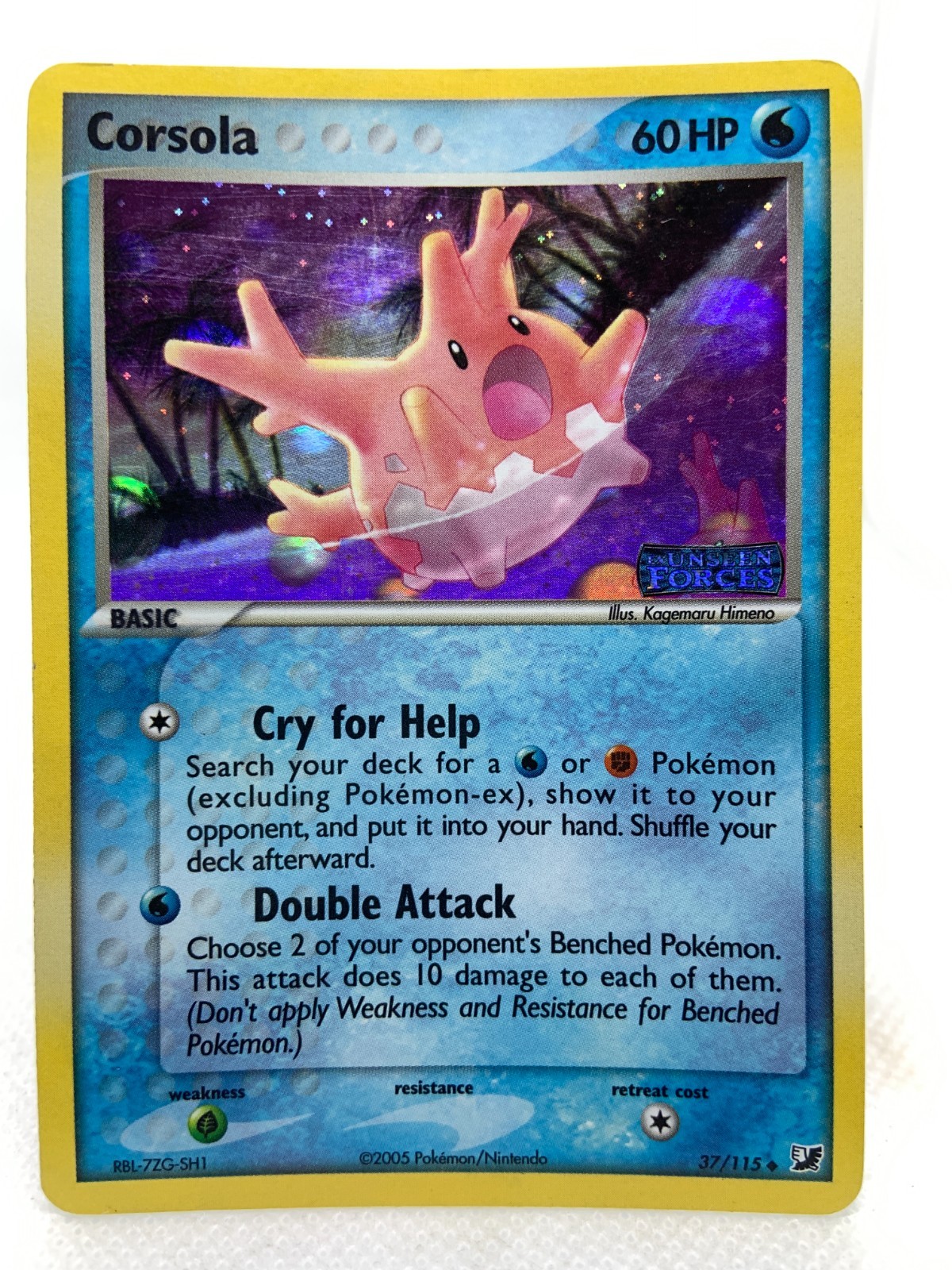 Corsola Unseen Forces 37/115 Reverse Holo Stamped Pokemon TCG