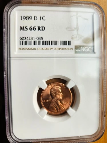 1989 D LINCOLN CENT PENNY NGC MS66 RD