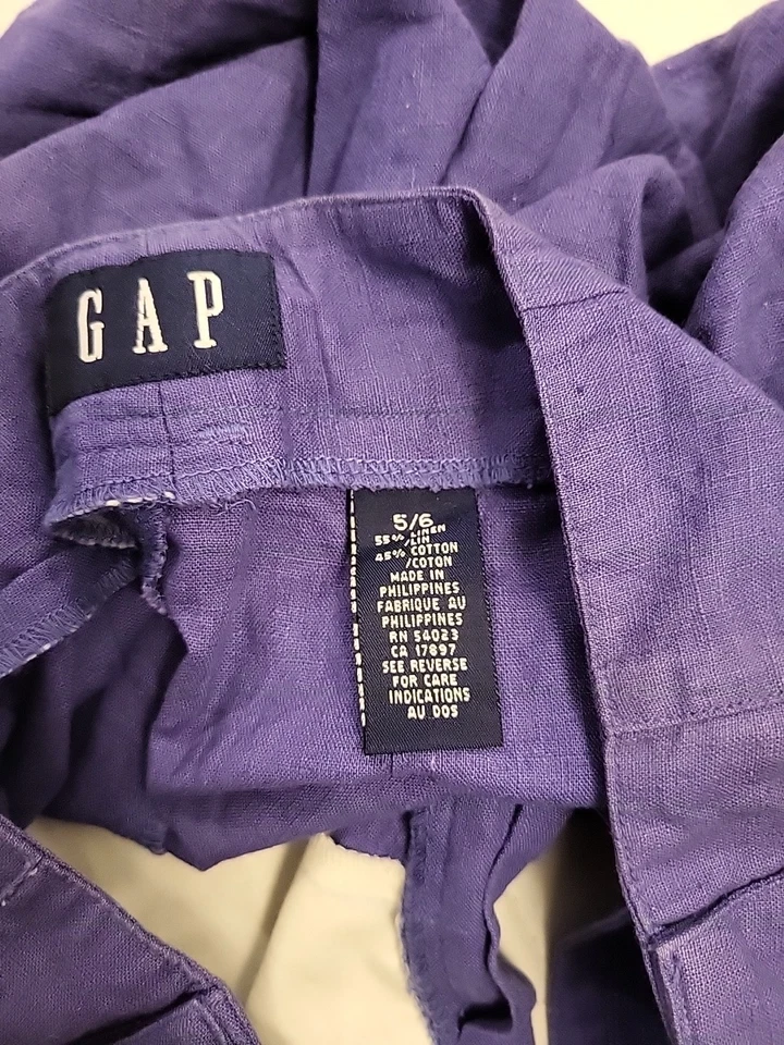 Shorts chino feminino vintage década de 1990 Gap tamanho 5/6 roxo linho macio - Imagem 4 de 4