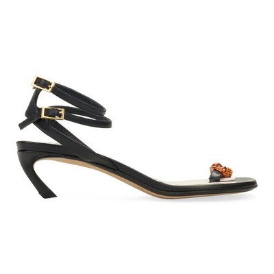NIB LANVIN BLACK 45MM SWING SANDAL-MELODIE JEWEL PUMPS SIZE 38 $1390