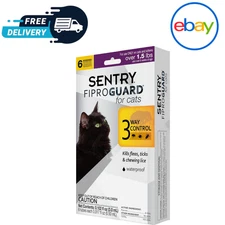Sentry Fiproguard Flea and Tick Topical Drops for Cats 6 Doses Treatment Control