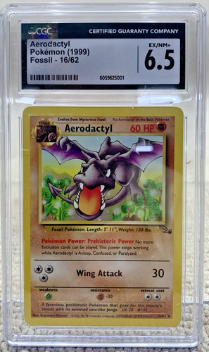 Aerodactyl (1st Edition) graded CGC 6.5 for sale on eBay