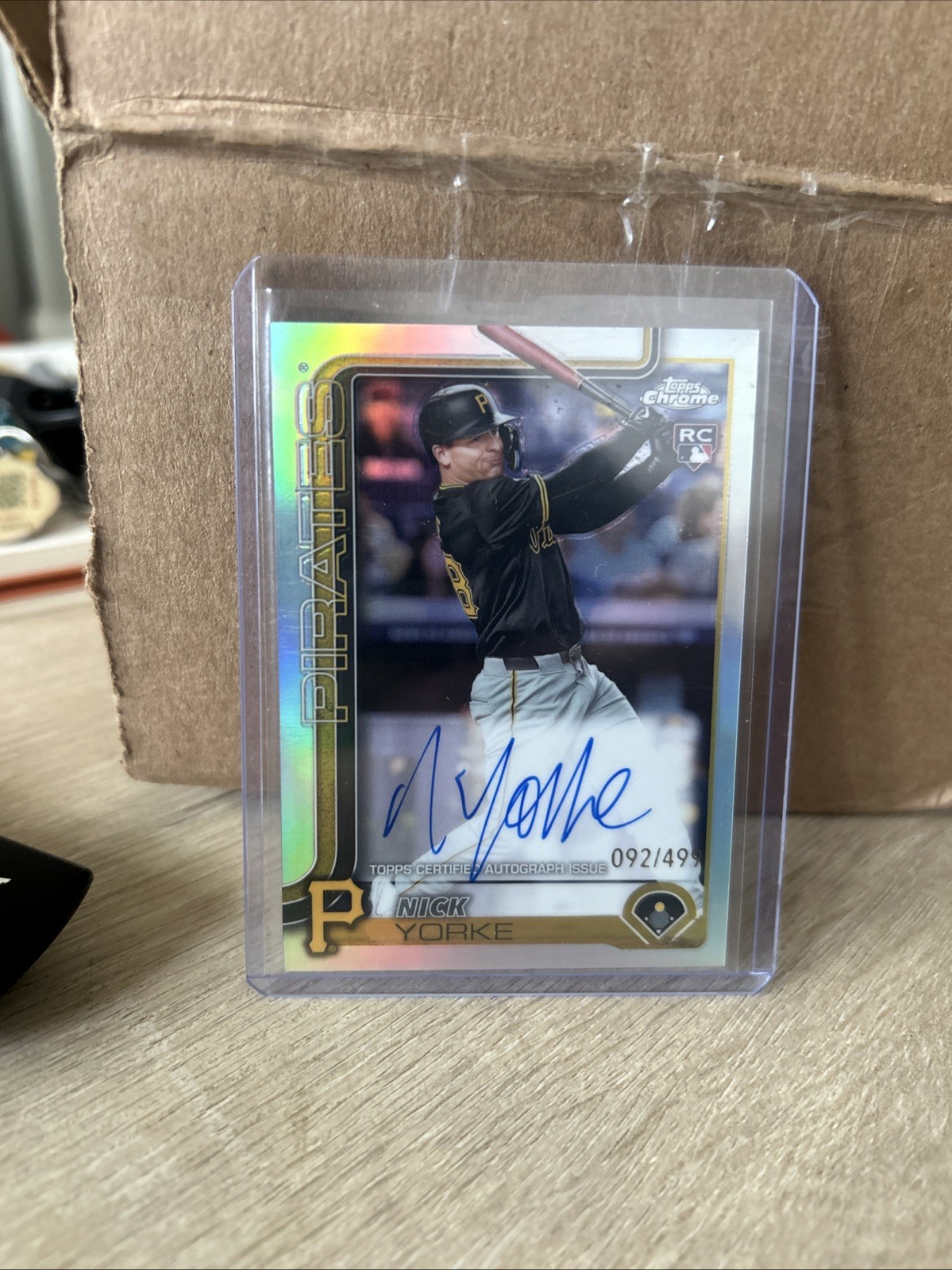2025 Topps Chrome Auto Nick Yorke #RA-NY Refractor /499 RC Rookie Pirates