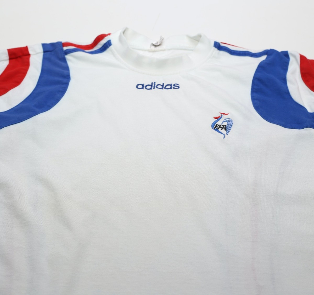1996/98 FRANCE Vintage adidas Football Cotton Training Shirt (M