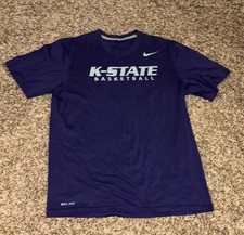 Nike KANSAS STATE WILDCATS Basketball Purple Dri-fit Logo T-shirt Size M TEE