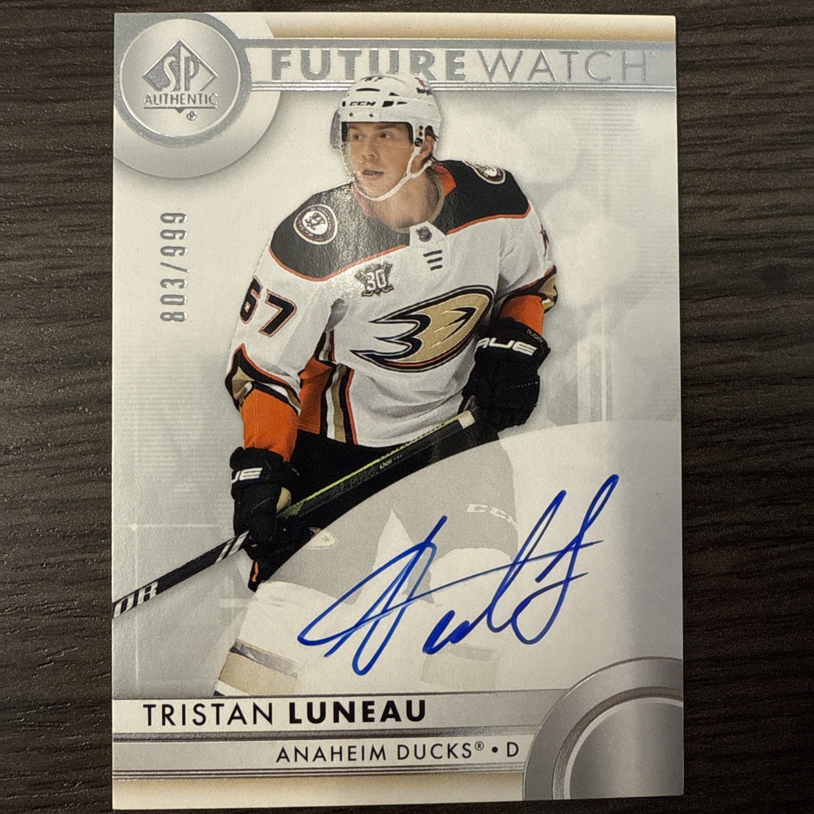 2023-24 SP Authentic Future Watch Auto #187 Tristan Luneau 803/999 RC