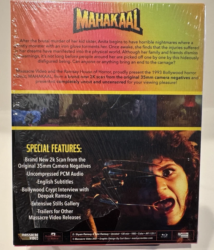 Mahakaal New Sealed Blu-Ray w/ Limited Slipcover Massacre Video 1993 Elm Street - Image 2 of 4