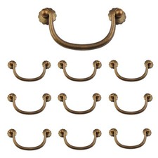 Txinmin 10 Pack Traditional Bail Cabinet Hardware Handle Pull Antique Brass D...
