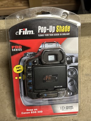 NEW Delkin Devices eFilm Pop-Up Screen Shade for Canon EOS 30D Pro Series
