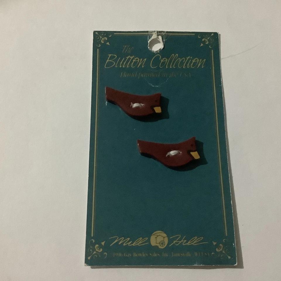 Mill Hill Buttons. Two Birds And A Bird House. - Image 2 of 4