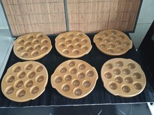 6 Poêlons à Escargots  12 trous En Grès 
