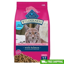 High-Protein Grain-Free Salmon Recipe Dry Cat Food Natural Nutrition 4lb New