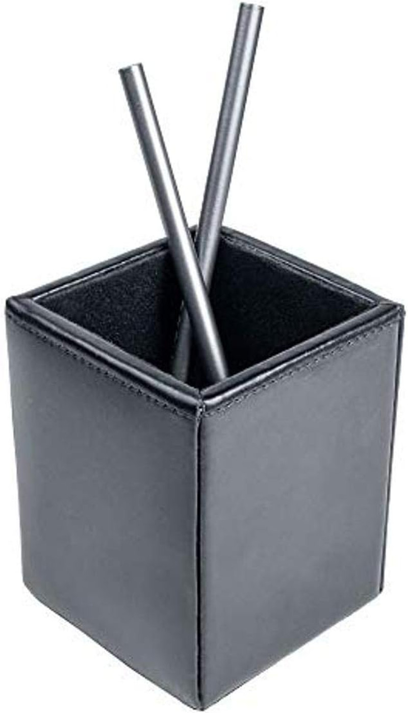 Cup, Luxury Black Bonded Leather - Executive Decor And Elega