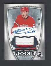 2018-19 Upper Deck The Cup MICHAEL RASMUSSEN Rookie Auto Patch #124/249