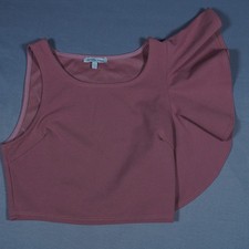 Charlotte Russe Crop Top Women XS Mauve Excellent One Shoulder Ruffle T9161