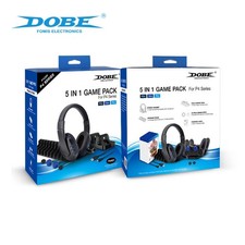 DOBE 5 in 1 Game Pack For P4 Series New Stereo headset, storage , cable, grip