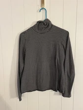 JJill Stripped Turtle Neck Long Sleeve Top S