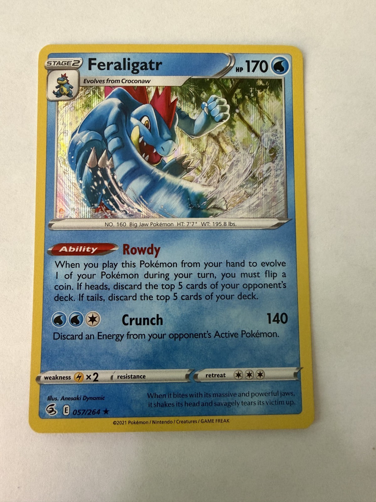 Pokemon - Feraligatr - Holo - 57/264 - NM - Fusion Strike