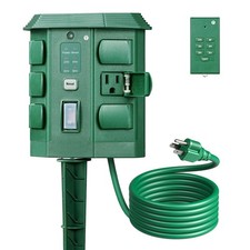 DEWENWILS Outdoor Power Stake Timer with Remo...