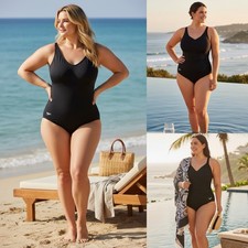 Speedo One Piece Swimsuit Plus Size 18 Black ...