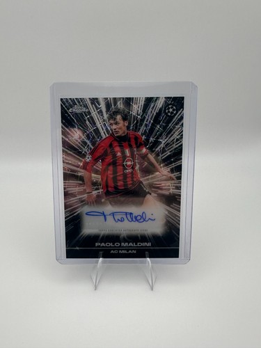 Paolo Maldini #BLA-PM 2025 Topps Chrome UEFA Black Lazer Autograph card