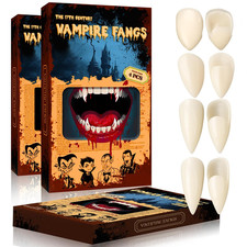 4 Pairs Vampire Teeth Fangs for Adult, Vampire Fangs for Cosplay, Halloween Fake