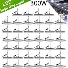 40  Pack UFO LED High Bay Light 300W Warehouse Factory Workshop Lights With Chai