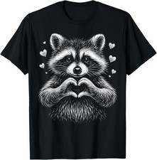 Cute Raccoon Heart Valentine Gift All Ages Unisex T-Shirt