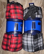 2 Pairs Men s Lounge Sleep PJ Pants Micro Fleece Plaid 2X Pajamas Sleepwear