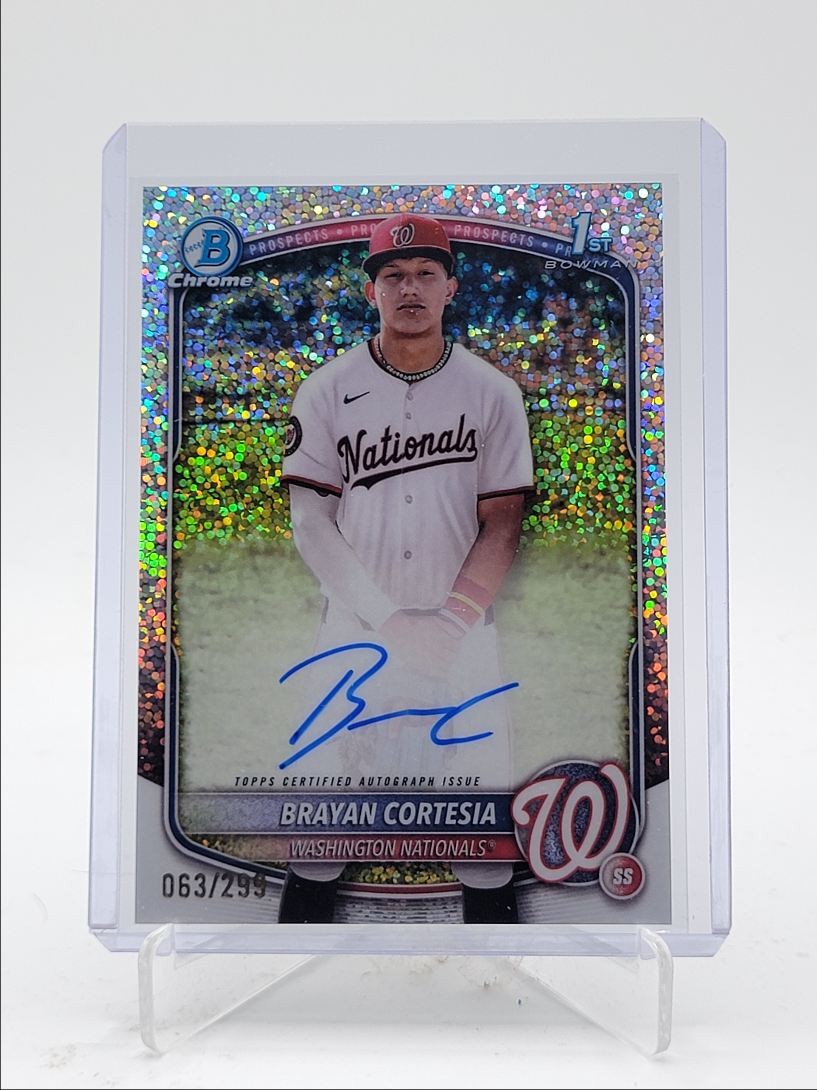 BRAYAN CORTESIA 2025 BOWMAN CHROME 1ST SPECKLE REFRACTOR AUTO /299 Q4060