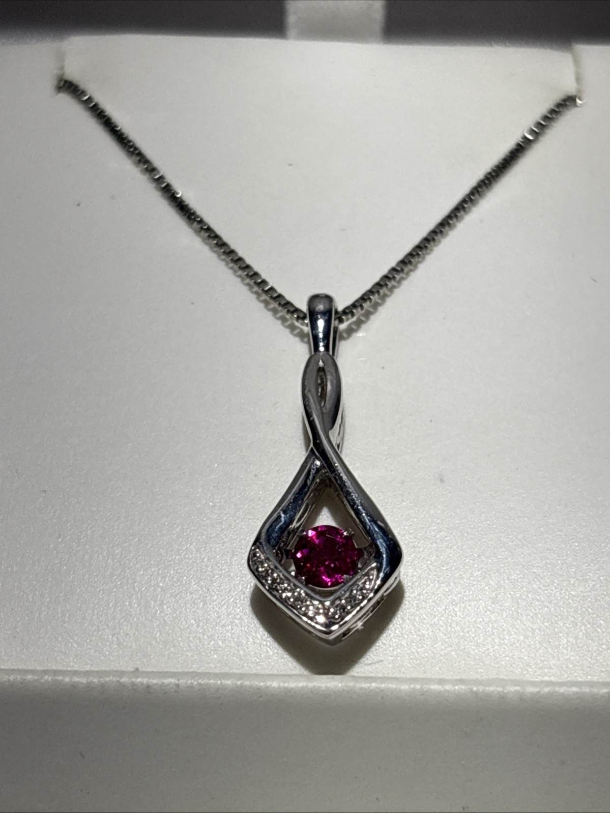 Sterling Silver Floating Ruby Pendant - image 2
