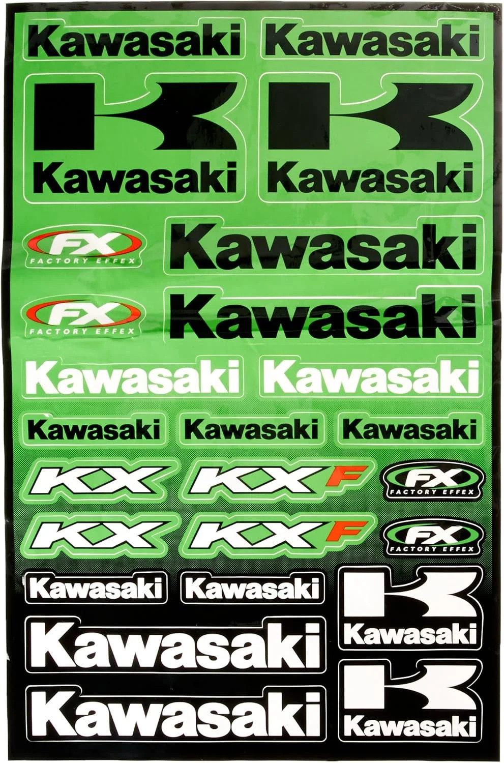 Kit autocollants universels Factory Effex 09-68130 Kawasaki vert