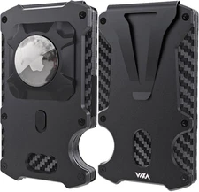 Wallet for Men with Airtag Holder Credit Slim Front Pocket Real Carbon Fiber RFI