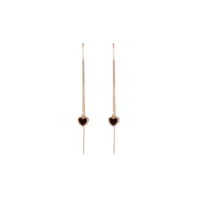 Minimalistischer Stil Faden Ohrringe mit entzückender Herzform perfekte Idee