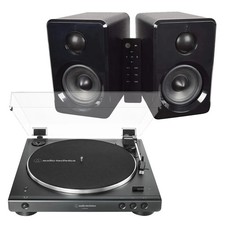 Audio-Technica LP60XBT Bluetooth Record Player AV:LINK Active BT Speakers Black