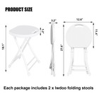 OROFULL 18"Folding Stool 2 Pack, 600lbs Capacity Bar Stool with Anti-Slip, White — photo 2