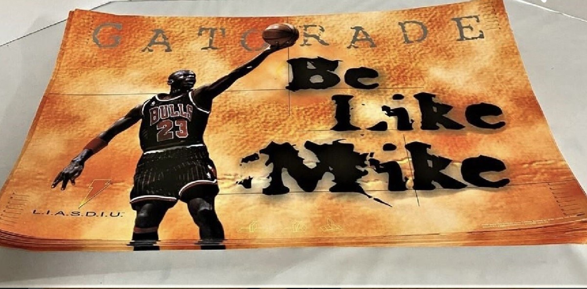 Vintage Michael Jordan Poster Be Like Mike Gatorade 22x15 Book