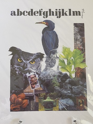 Art Print by B. Thomas Alphabet Owl Bird Mona Lisa Celery Modern Print Eclectic - Picture 3 of 12