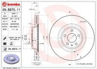 2X Brembo 09.B970.11 Bremsscheibe