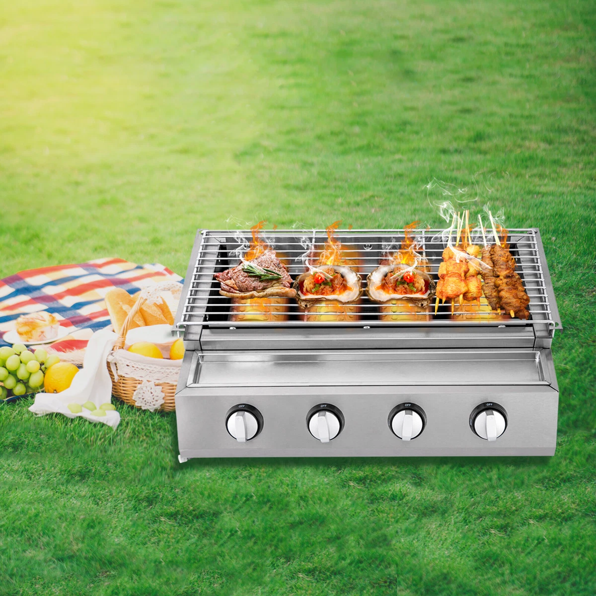 Home Electric Oven Smoke-free Non Stick Baking Pan Grill Skewers Household  Machine Barbecue BBQ Restaurant