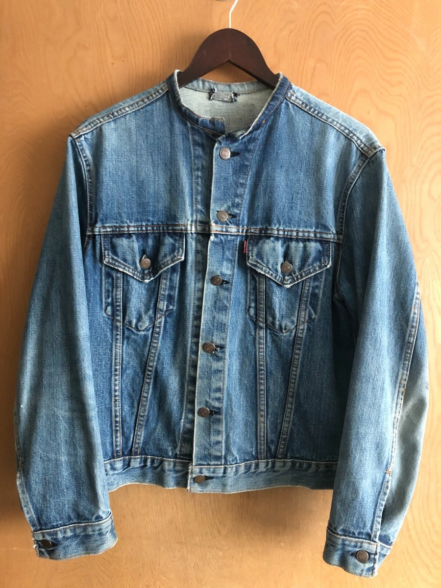 Vintage 60s 70s LEVIS 70505 Big E Distress Trucker Denim Vintage 60s 70s LEVIS 70505 Big E Distress Trucker Denim