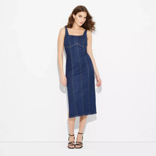 Wild Fable Denim Maxi Bodycon Dress - Womens XS - NEW