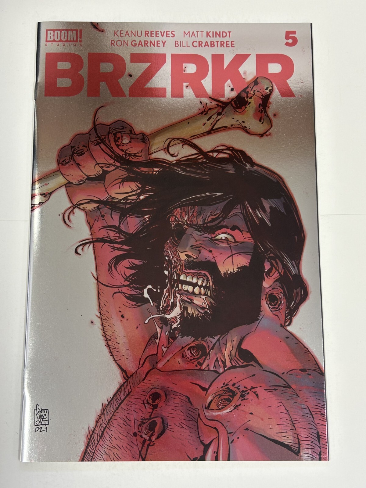 BRZRKR #5 2021 NEAR MINT CAMUNCOLI FOIL COVER BOOM STUDIOS b-441