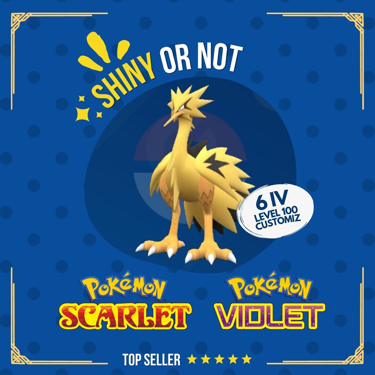 Zapdos Galar Shiny or Non ✨ 6 IV Competitive Customizable Pokémon