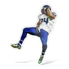 Marshall Lynch TD White Seattle Seahawks Glossy Sticker Vinyl Laminate Adhesive