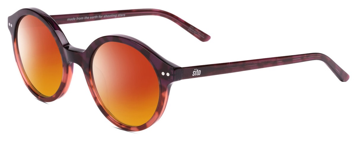SITO SHADE DIXON Unisex Round Polarized Sunglasses Rosewood Purple